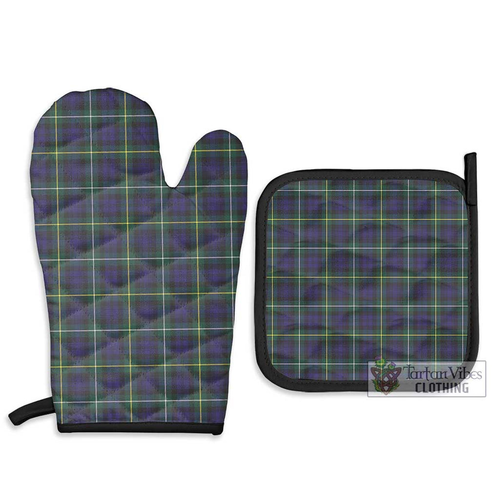 Campbell Argyll Modern Tartan Combo Oven Mitt & Pot-Holder Combo 1 Oven Mitt & 2 Pot-Holder Black - Tartan Vibes Clothing