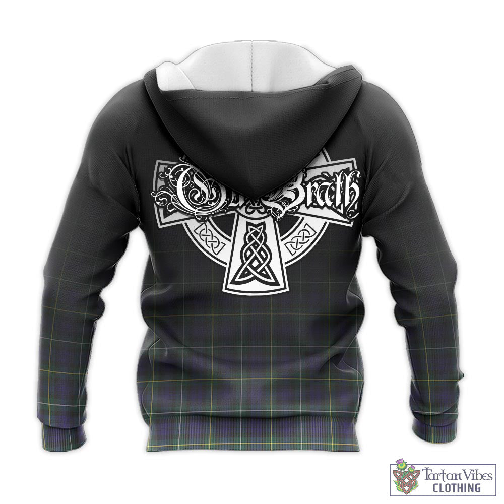 Tartan Vibes Clothing Campbell Argyll Modern Tartan Knitted Hoodie Featuring Alba Gu Brath Family Crest Celtic Inspired