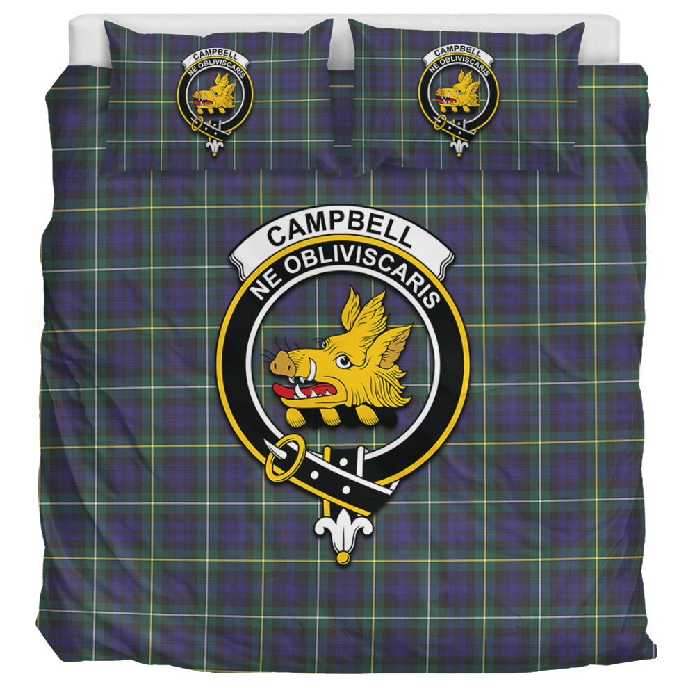 Campbell Argyll Modern Tartan Bedding Set with Family Crest UK Bedding Set UK Super King 104*94 inch - Tartan Vibes Clothing