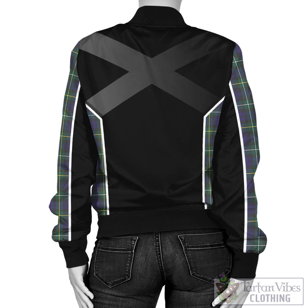 Tartan Vibes Clothing Campbell Argyll Modern Tartan Bomber Jacket with Family Crest and Scottish Thistle Vibes Sport Style