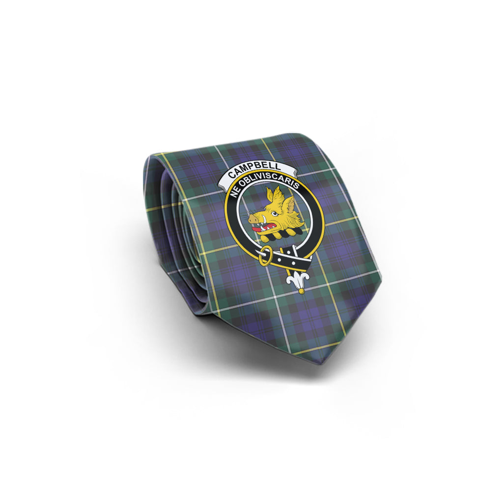 Campbell Argyll Modern Tartan Classic Necktie with Family Crest - Tartan Vibes Clothing