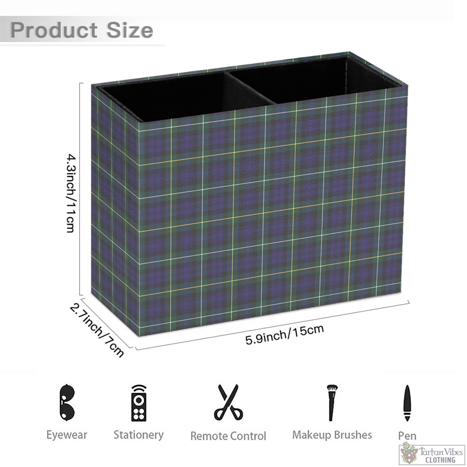 Tartan Vibes Clothing Campbell Argyll Modern Tartan Pen Holder