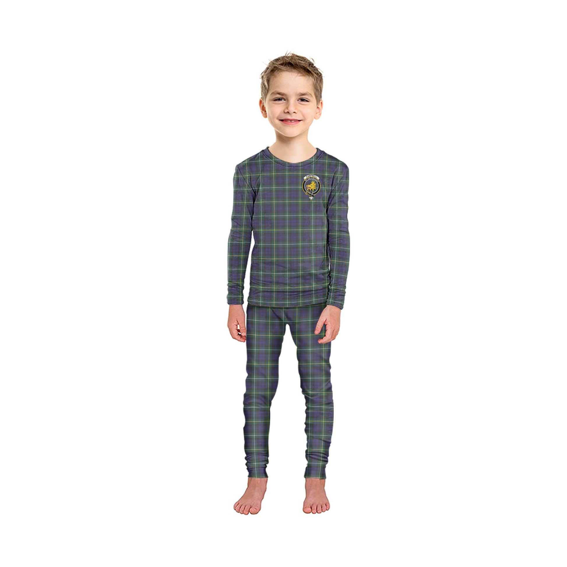 Campbell Argyll Modern Tartan Pajamas Family Set with Family Crest - Tartan Vibes Clothing