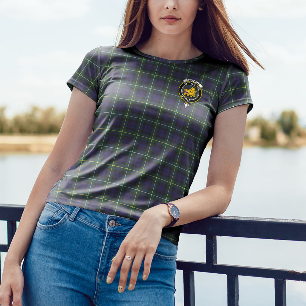 Campbell Argyll Modern Tartan T-Shirt with Family Crest - Tartan Vibes Clothing