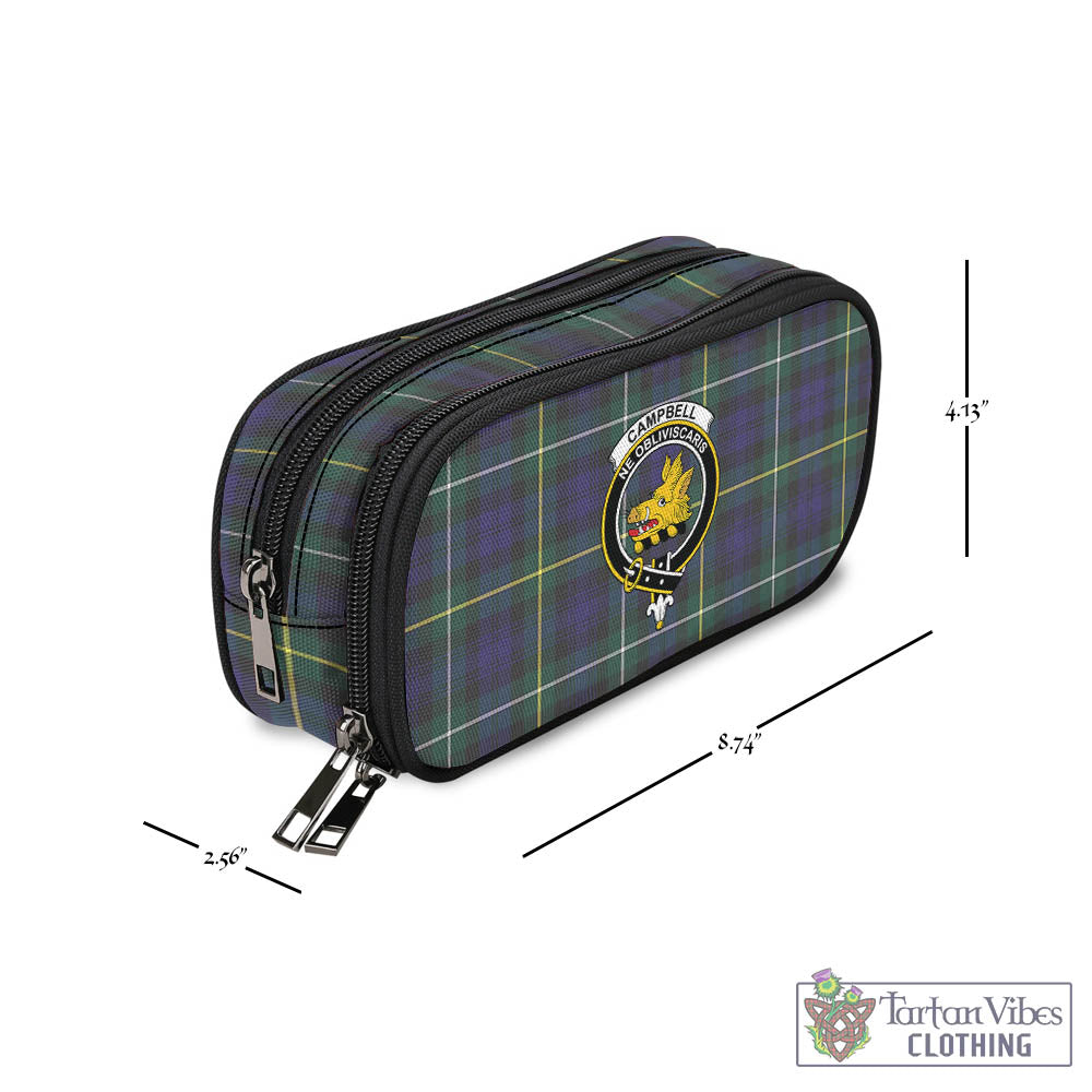 Tartan Vibes Clothing Campbell Argyll Modern Tartan Pen and Pencil Case with Family Crest