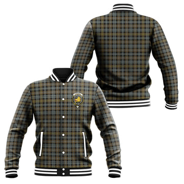 Campbell Argyll Weathered Tartan Baseball Jacket with Family Crest