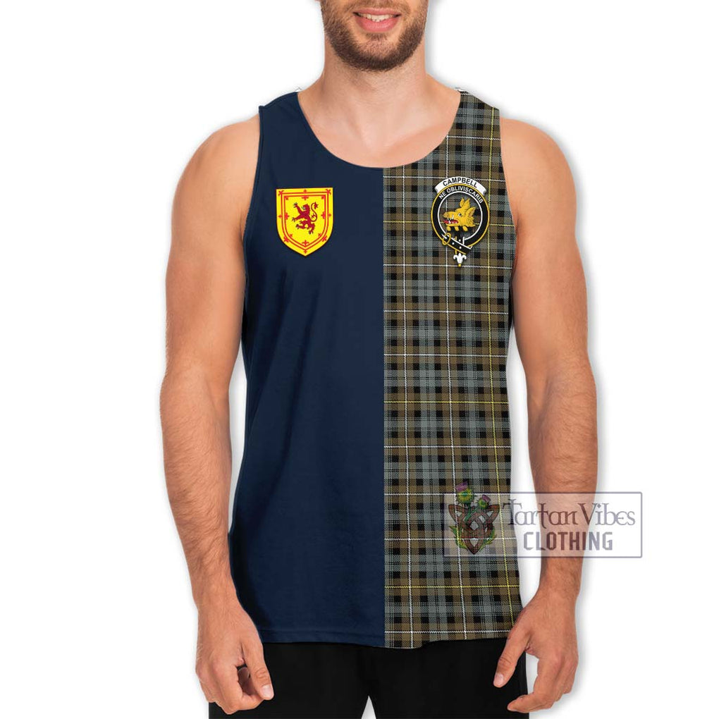 Tartan Vibes Clothing Campbell Argyll Weathered Tartan Men's Tank Top with Scottish Lion Royal Arm Half Style