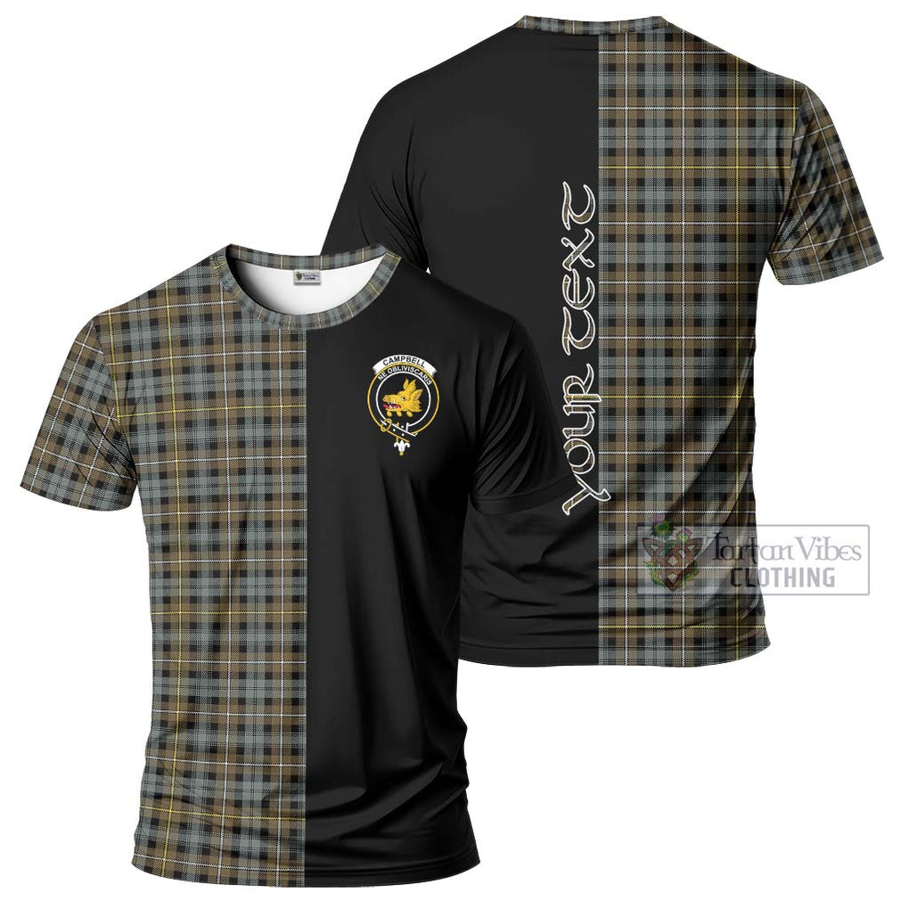 Campbell Argyll Weathered Tartan T-Shirt with Family Crest and Half Of Me Style Kid's Shirt - Tartanvibesclothing Shop