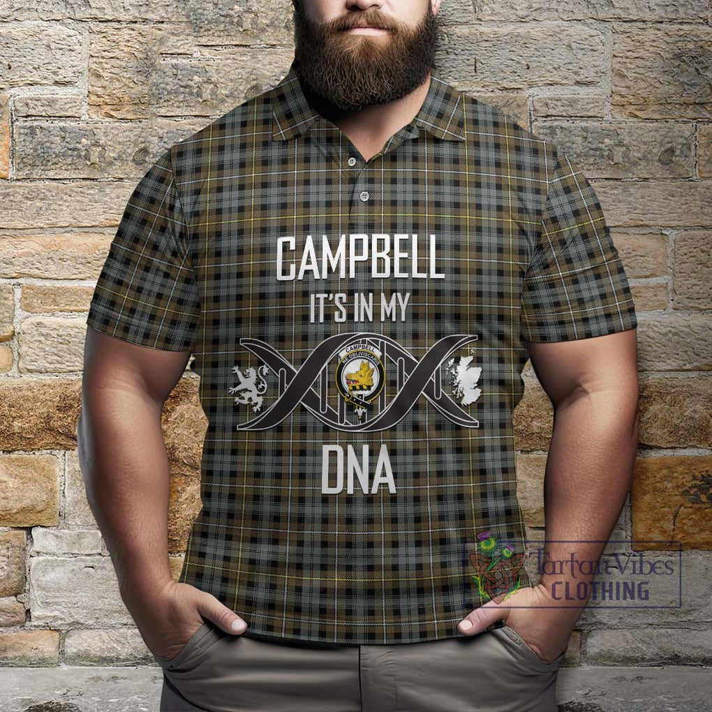 Campbell Argyll Weathered Tartan Polo Shirt with Family Crest DNA In Me Style Kid - Tartanvibesclothing Shop