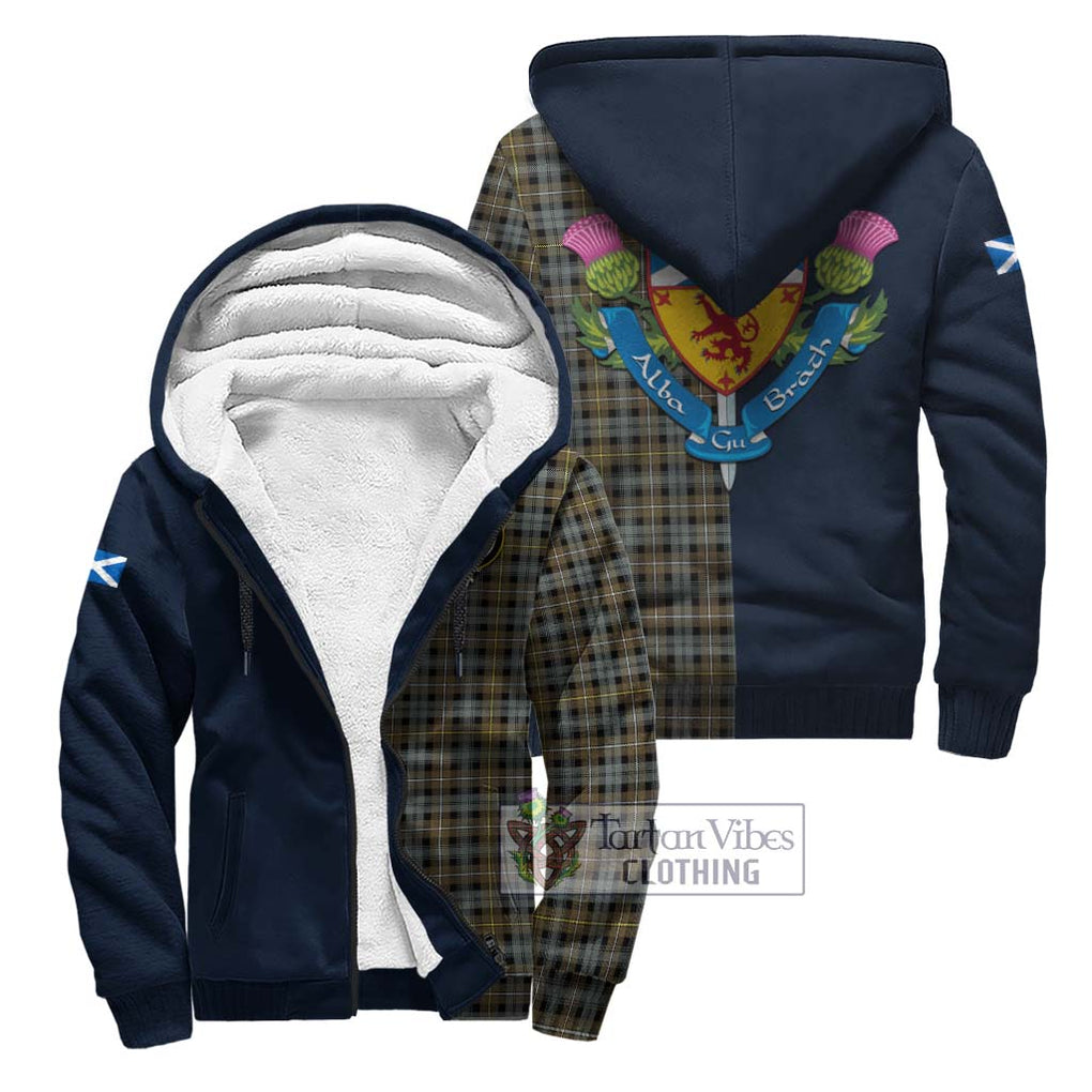 Tartan Vibes Clothing Campbell Argyll Weathered Tartan Sherpa Hoodie with Scottish Lion Royal Arm Half Style