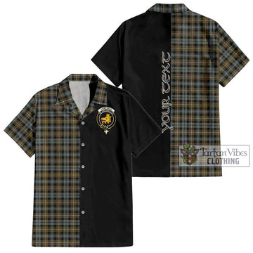 Campbell Argyll Weathered Tartan Short Sleeve Button Shirt with Family Crest and Half Of Me Style