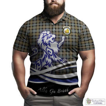 Campbell Argyll Weathered Tartan Polo Shirt with Alba Gu Brath Regal Lion Emblem