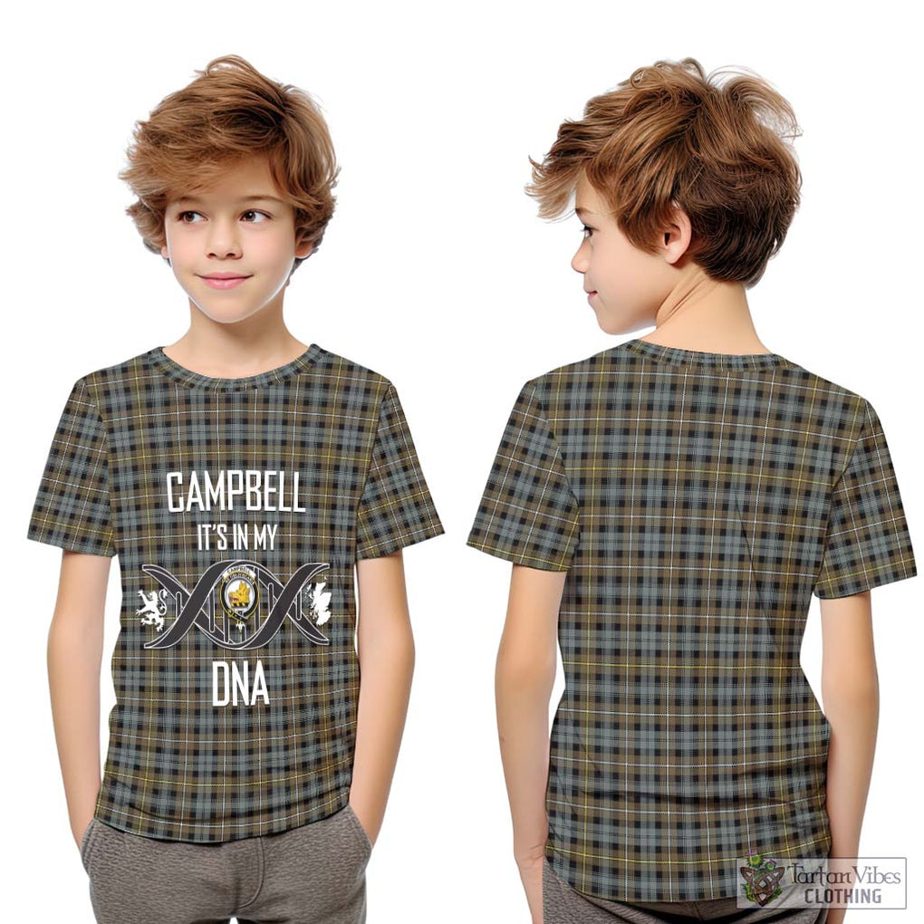 Campbell Argyll Weathered Tartan Kid T-Shirt with Family Crest DNA In Me Style Youth XL Size14 - Tartanvibesclothing Shop