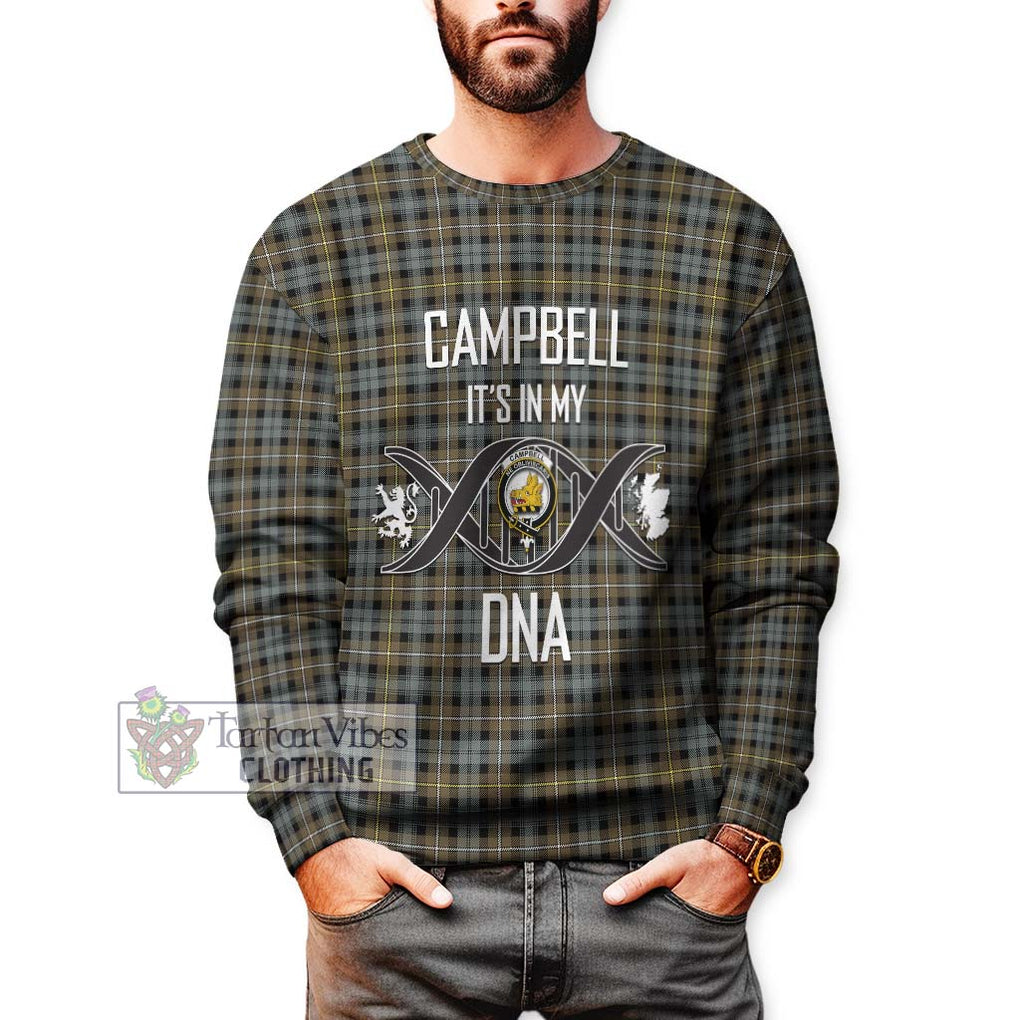 Campbell Argyll Weathered Tartan Sweatshirt with Family Crest DNA In Me Style Unisex - Tartanvibesclothing Shop