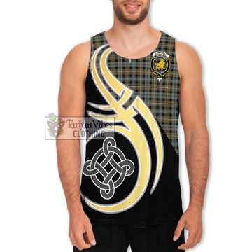 Campbell Argyll Weathered Tartan Men's Tank Top with Family Crest and Celtic Symbol Style