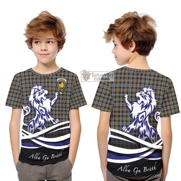 Campbell Argyll Weathered Tartan Kid T-Shirt with Alba Gu Brath Regal Lion Emblem