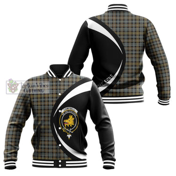 Campbell Argyll Weathered Tartan Baseball Jacket with Family Crest Circle Style