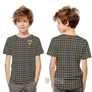 Campbell Argyll Weathered Tartan Kid T-Shirt with Family Crest