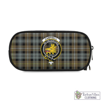 Campbell Argyll Weathered Tartan Pen and Pencil Case with Family Crest