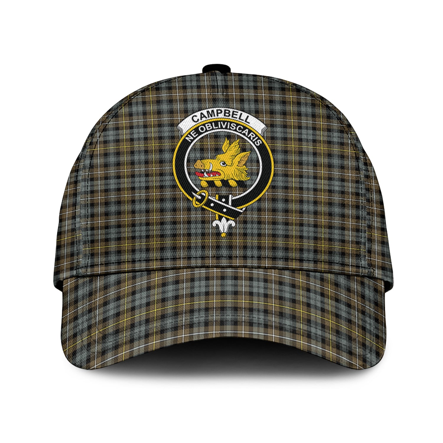 Campbell Argyll Weathered Tartan Classic Cap with Family Crest Classic Cap Universal Fit - Tartan Vibes Clothing