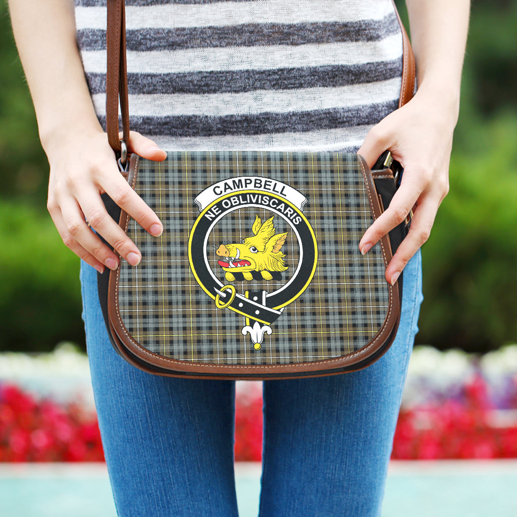 Campbell Argyll Weathered Tartan Saddle Bag with Family Crest One Size - Tartan Vibes Clothing