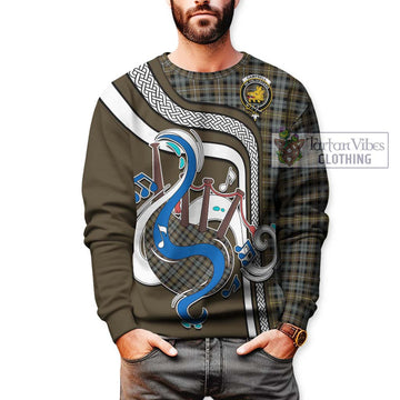 Campbell Argyll Weathered Tartan Sweatshirt with Epic Bagpipe Style