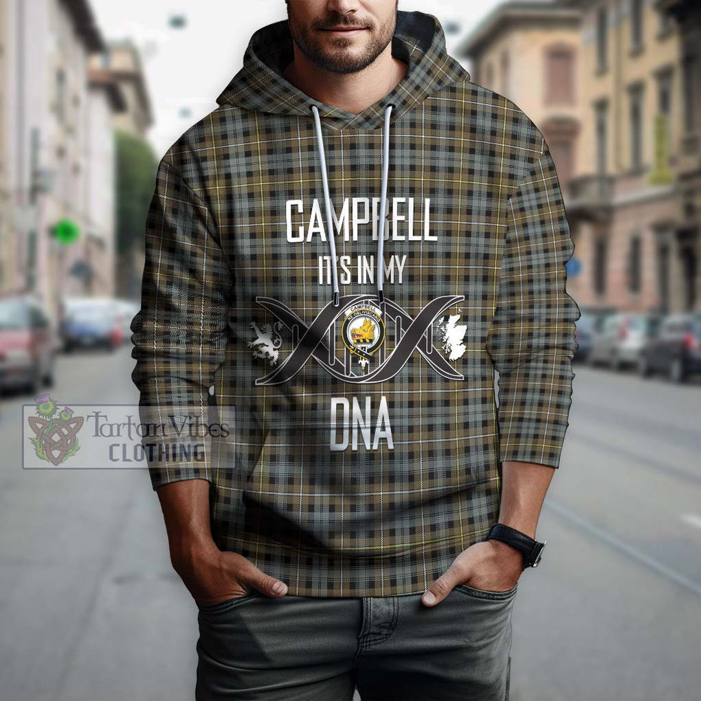 Campbell Argyll Weathered Tartan Hoodie with Family Crest DNA In Me Style Pullover Hoodie - Tartanvibesclothing Shop