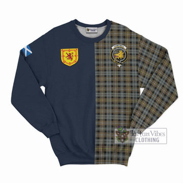 Campbell Argyll Weathered Tartan Sweatshirt Alba with Scottish Lion Royal Arm Half Style