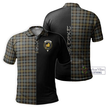 Campbell Argyll Weathered Tartan Polo Shirt with Family Crest and Half Of Me Style