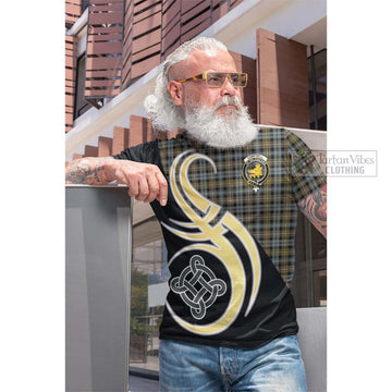 Campbell Argyll Weathered Tartan Cotton T-shirt with Family Crest and Celtic Symbol Style