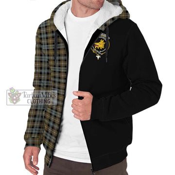 Campbell Argyll Weathered Tartan Sherpa Hoodie with Family Crest and Half Of Me Style