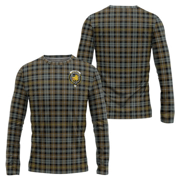 Campbell Argyll Weathered Tartan Long Sleeve T-Shirt with Family Crest