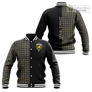 Campbell Argyll Weathered Tartan Baseball Jacket with Family Crest and Half Of Me Style