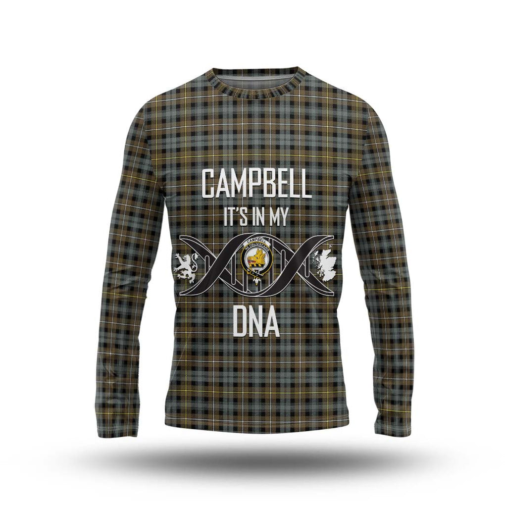 Campbell Argyll Weathered Tartan Long Sleeve T-Shirt with Family Crest DNA In Me Style Unisex - Tartanvibesclothing Shop