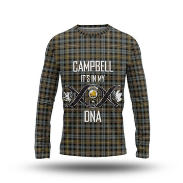 Campbell Argyll Weathered Tartan Long Sleeve T-Shirt with Family Crest DNA In Me Style