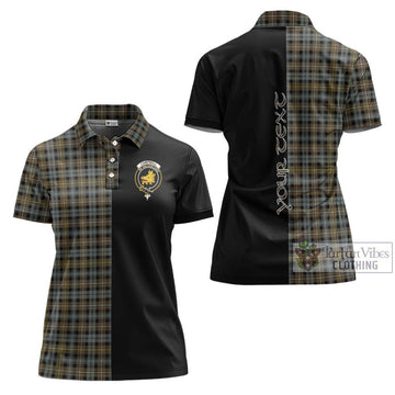 Campbell Argyll Weathered Tartan Women's Polo Shirt with Family Crest and Half Of Me Style