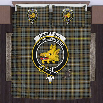 Campbell Argyll Weathered Tartan Bedding Set with Family Crest