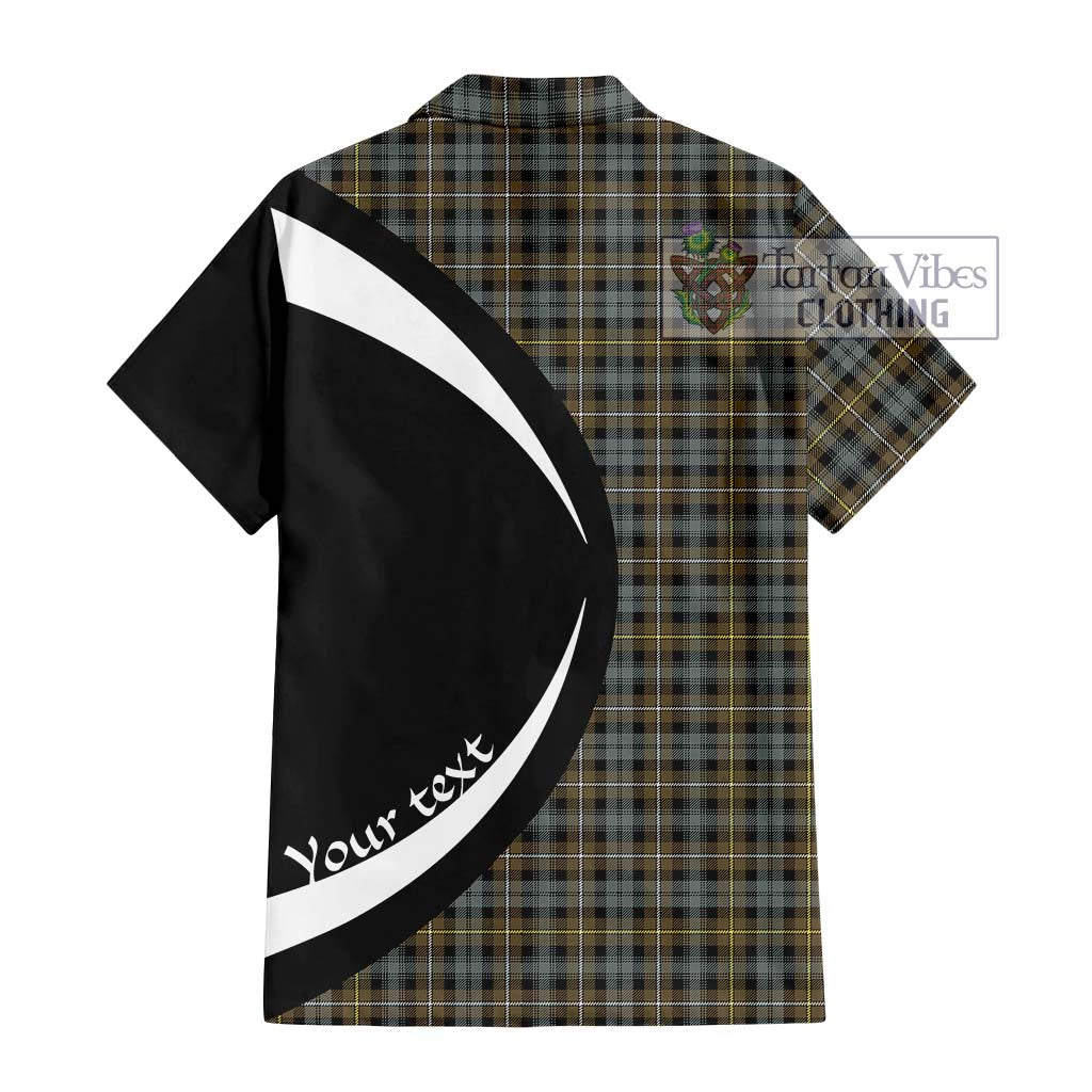 Campbell Argyll Weathered Tartan Short Sleeve Button Up with Family Crest Circle Style - Tartan Vibes Clothing