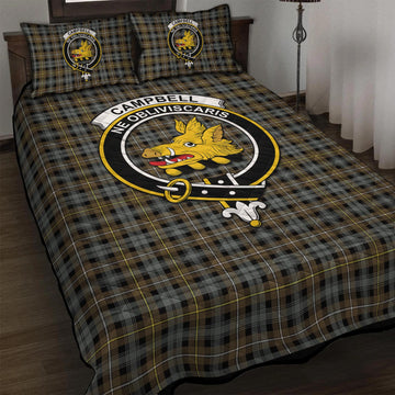 Campbell Argyll Weathered Tartan Quilt Bed Set with Family Crest