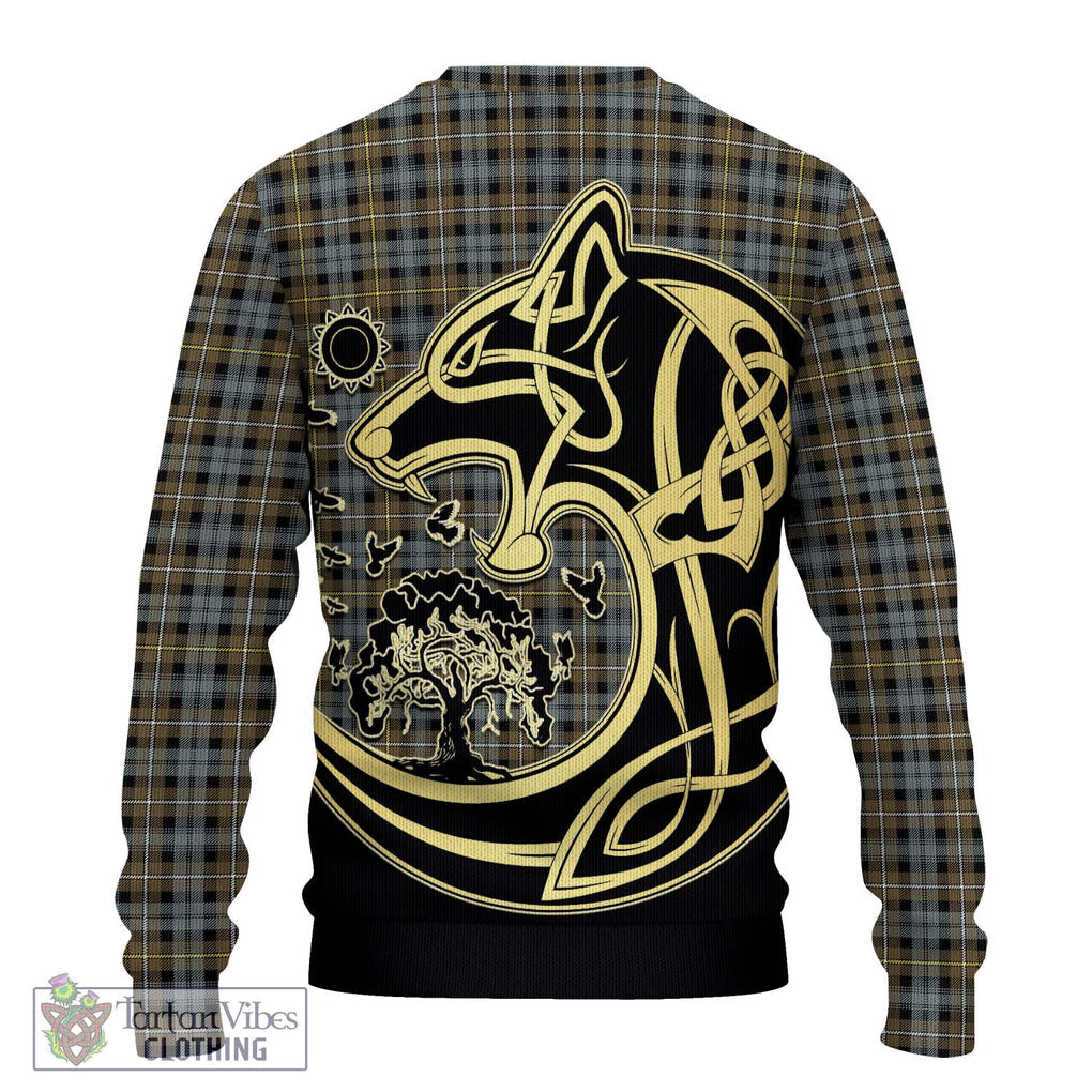 Campbell Argyll Weathered Tartan Knitted Sweater with Family Crest Celtic Wolf Style - Tartan Vibes Clothing