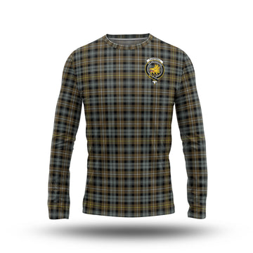 Campbell Argyll Weathered Tartan Long Sleeve T-Shirt with Family Crest