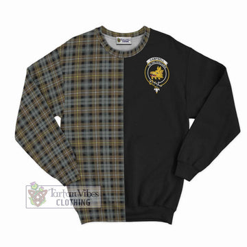 Campbell Argyll Weathered Tartan Sweatshirt with Family Crest and Half Of Me Style