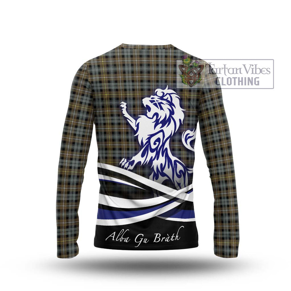 Campbell Argyll Weathered Tartan Long Sleeve T-Shirt with Alba Gu Brath Regal Lion Emblem - Tartanvibesclothing Shop