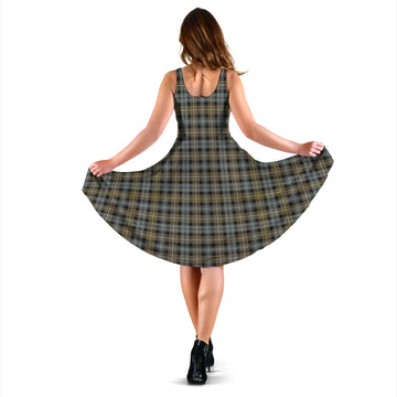 Campbell Argyll Weathered Tartan Sleeveless Midi Womens Dress