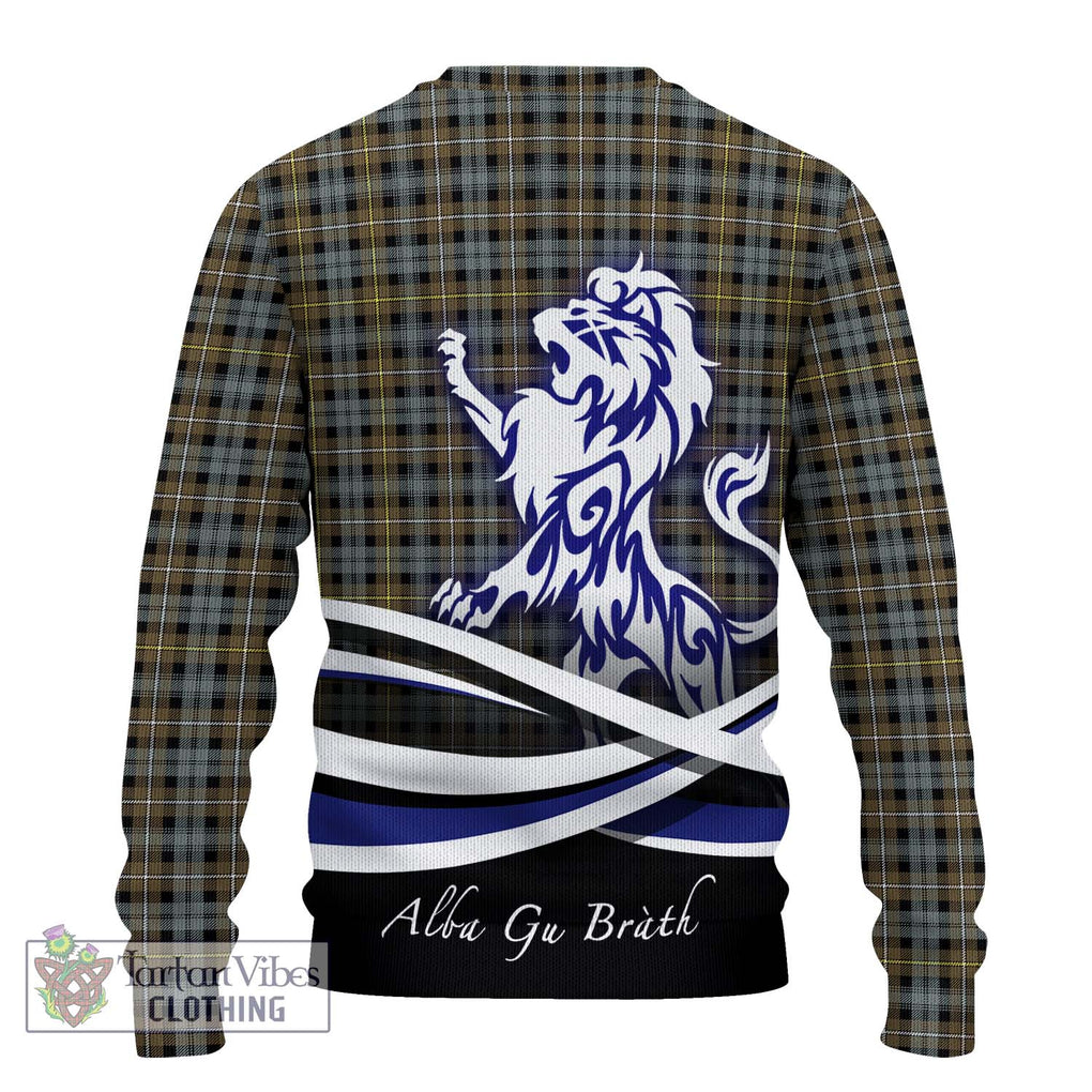 Campbell Argyll Weathered Tartan Knitted Sweater with Alba Gu Brath Regal Lion Emblem - Tartanvibesclothing Shop