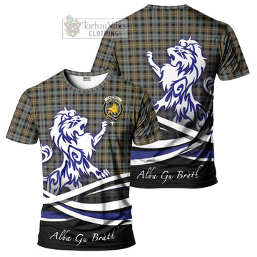 Campbell Argyll Weathered Tartan Cotton T-shirt with Alba Gu Brath Regal Lion Emblem