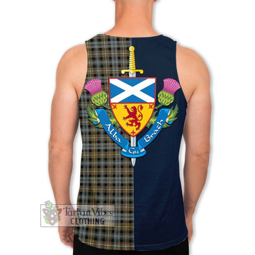 Campbell Argyll Weathered Tartan Men's Tank Top Alba with Scottish Lion Royal Arm Half Style