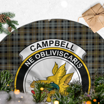 Campbell Argyll Weathered Tartan Christmas Tree Skirt with Family Crest