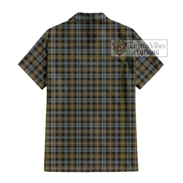 Campbell Argyll Weathered Tartan Short Sleeve Button Shirt with Family Crest DNA In Me Style