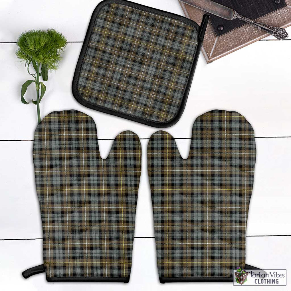 Campbell Argyll Weathered Tartan Combo Oven Mitt & Pot-Holder Combo 1 Oven Mitt & 1 Pot-Holder Black - Tartan Vibes Clothing